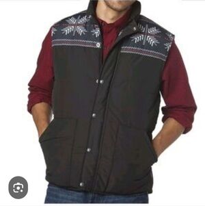 Chaps PUFFER Vest WINTER Snowflakes MENS size LARGE